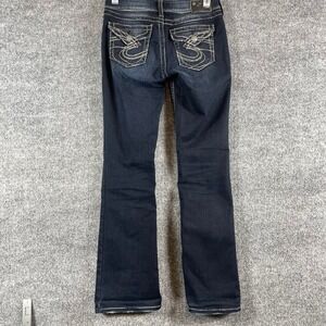 Silver Jeans eans Womens 28 Blue Suki Western Bootcut Dark Wash Denim 28x34 Mid